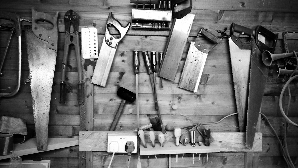 Hand tools used for woodworking and boat construction