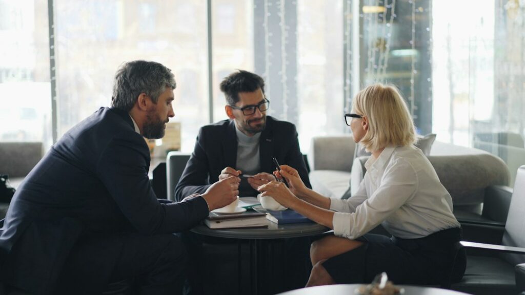 Client evaluating a financial advisor during a planning meeting