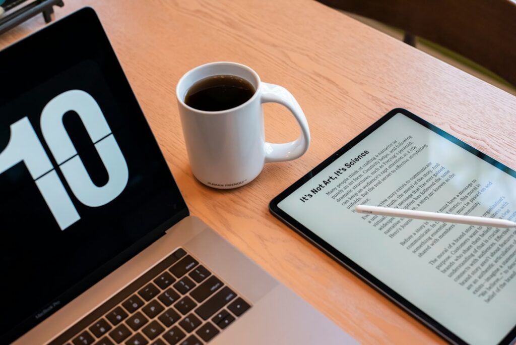 Professional designing a polished digital lead magnet on a laptop
