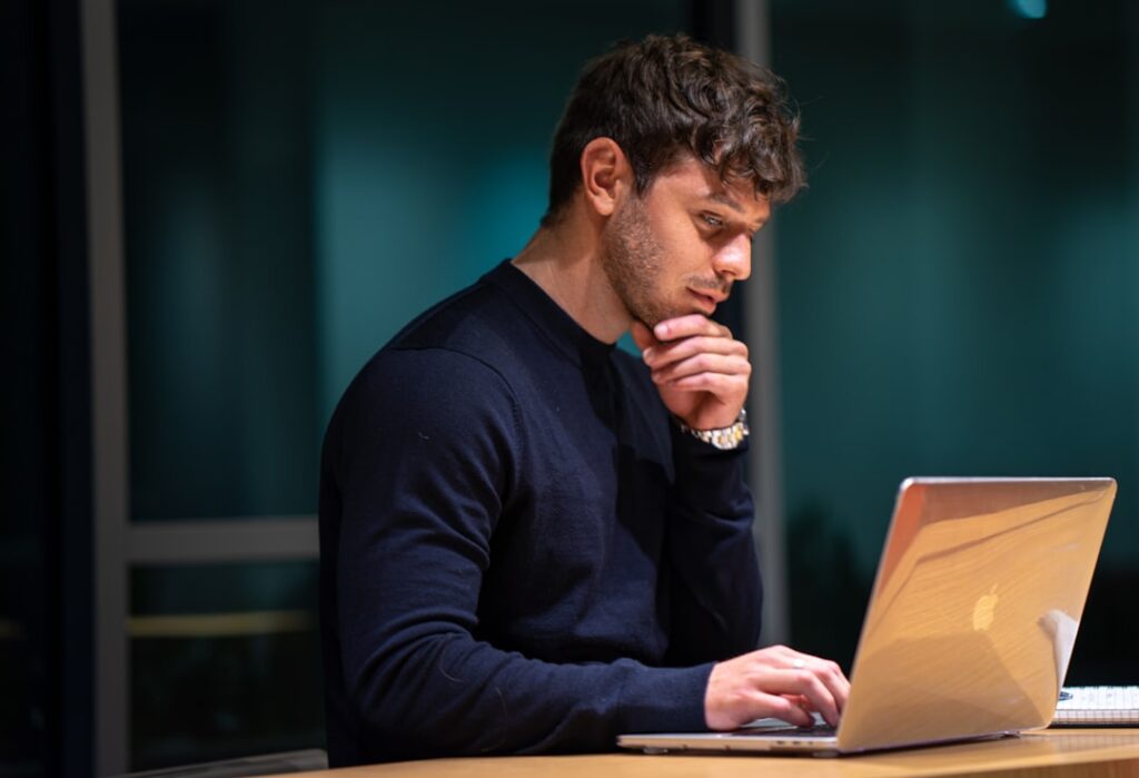 Man making a careful decision with limited information