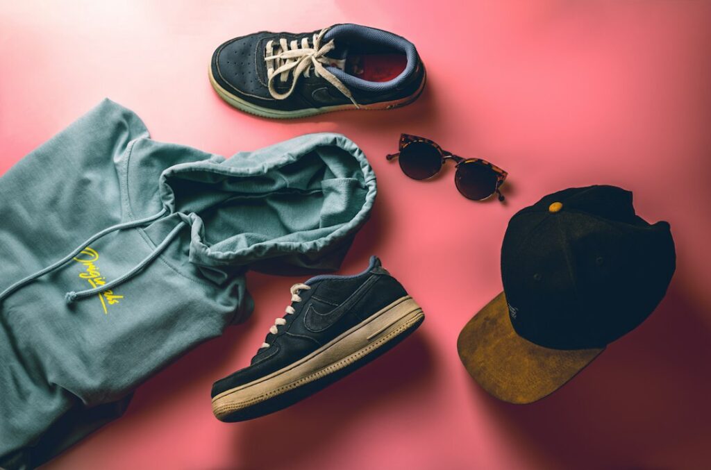 Men's trousers paired with different dress shoes for color matching