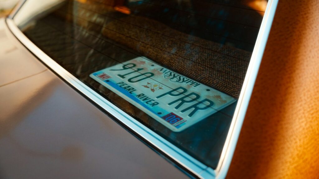 License plate on the back of a car