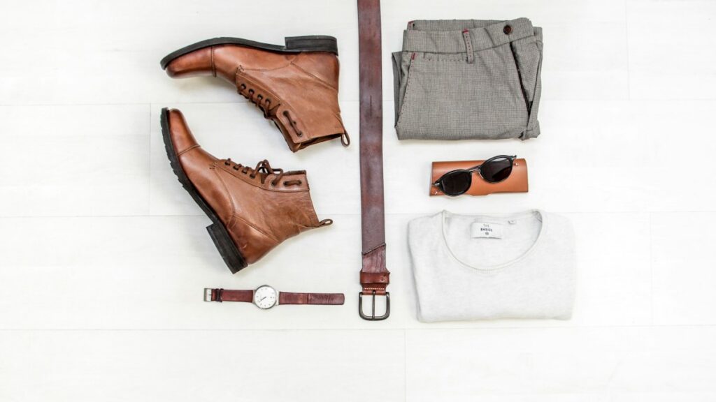Classic mens leather belt and dress shoes for style coordination