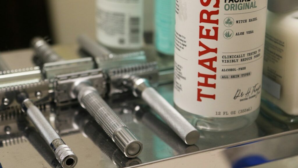 Men's grooming products for a simple face washing routine
