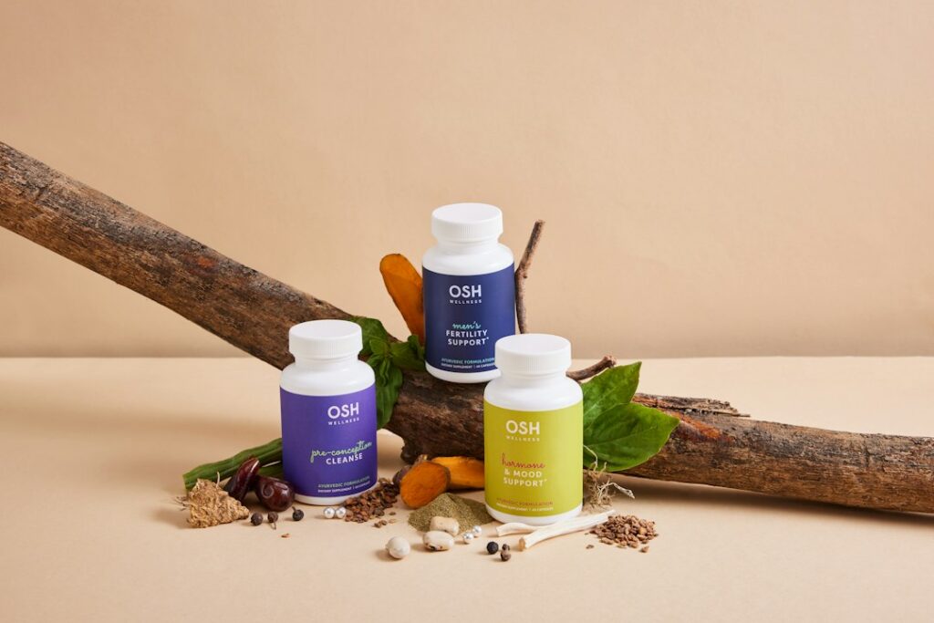 Functional mushroom supplement capsules and bottle