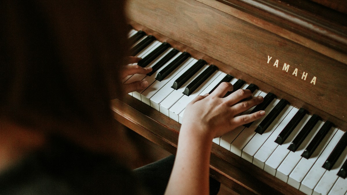 Piano keyboard used for beginner chord and sheet music practice