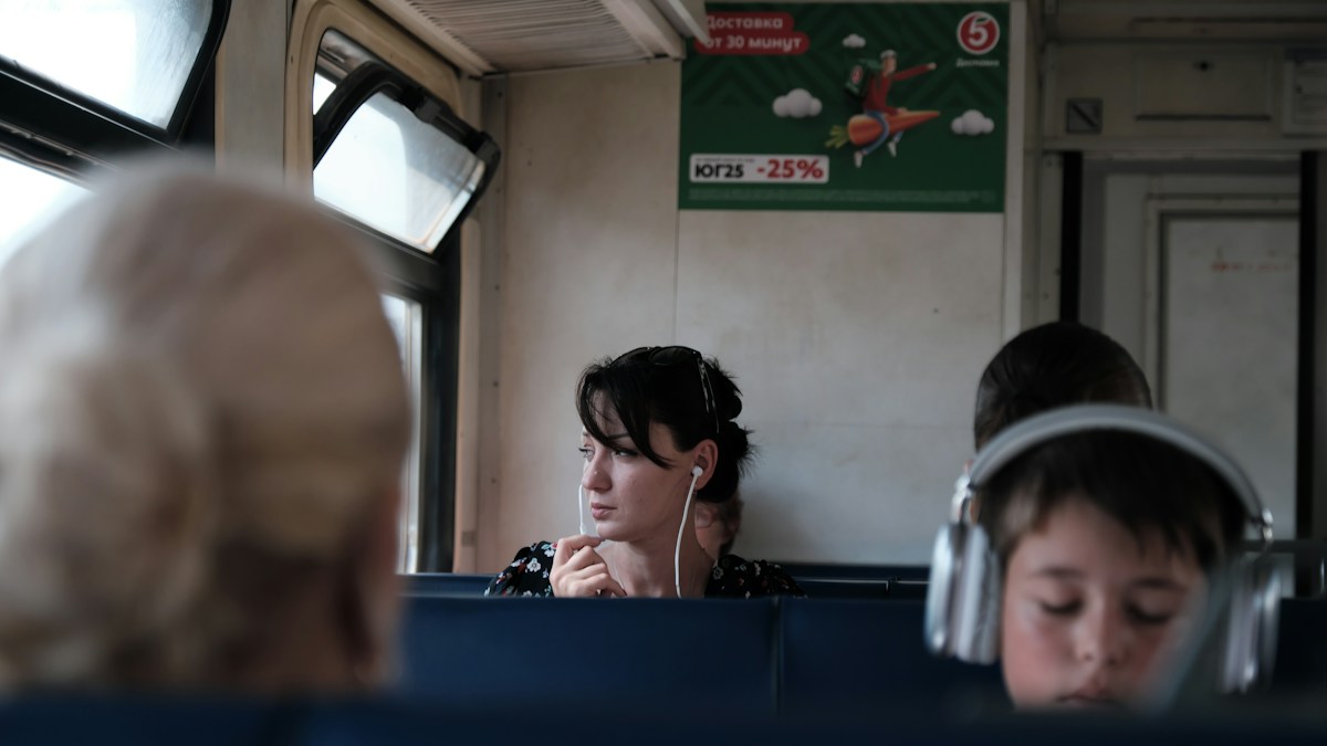 Passengers using public transport where focused language study may be possible