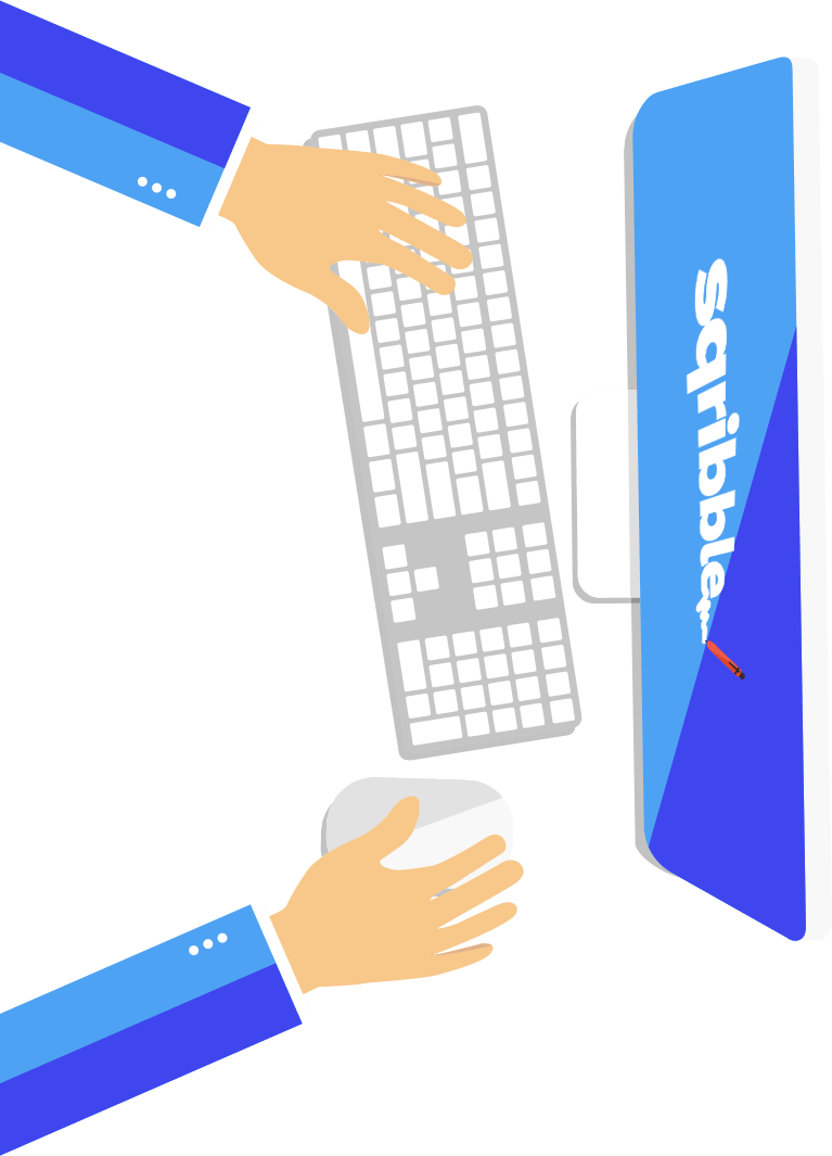 Official Sqribble product graphic showing the ebook software on a desktop computer