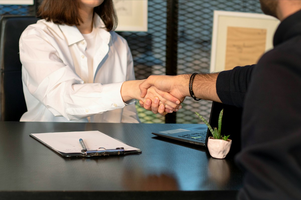 Professional job interview during a compensation discussion