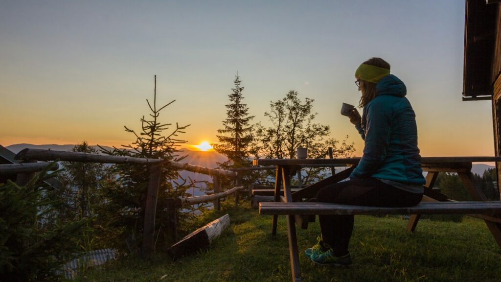 Morning sunrise during an early routine