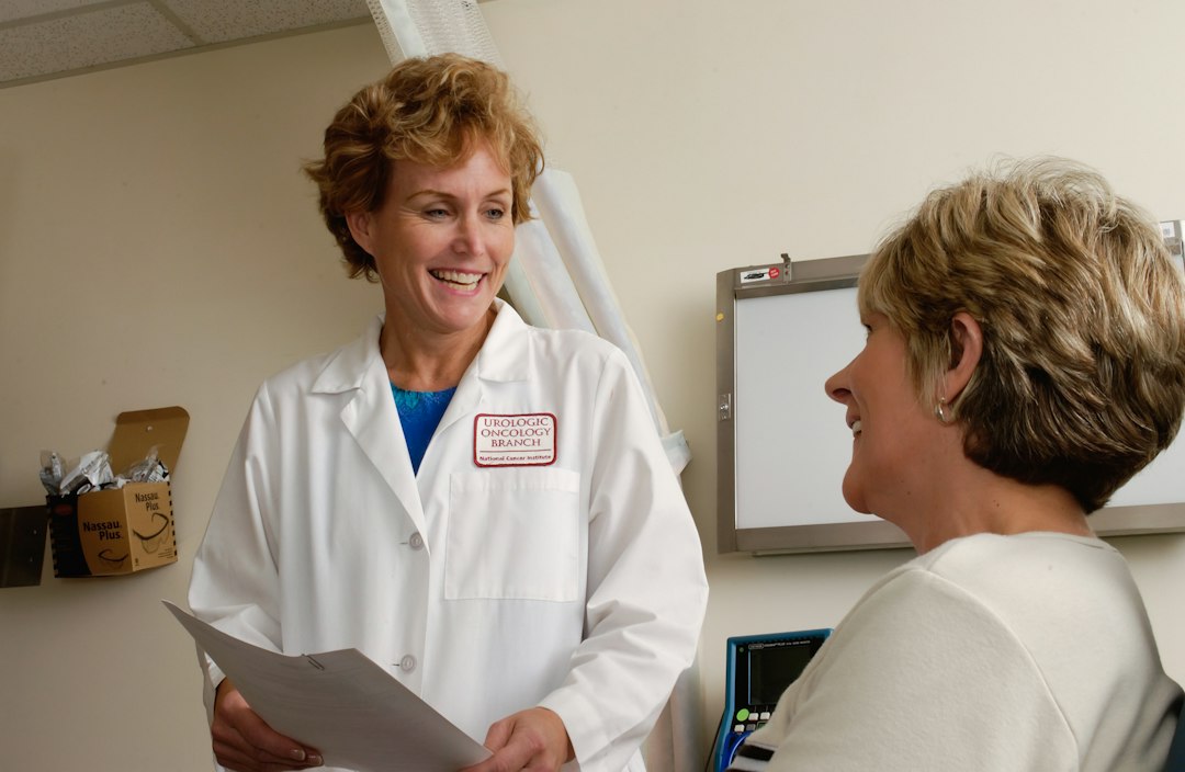Doctor and patient reviewing medical results