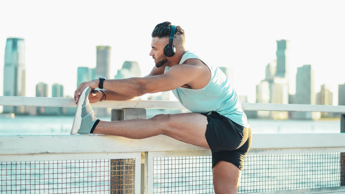 Man stretching before exercise