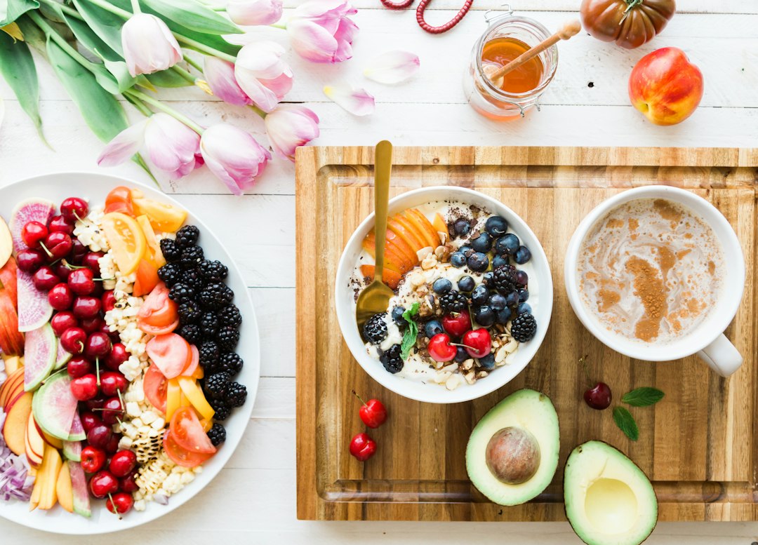 Fruit, vegetables and whole foods on a plate