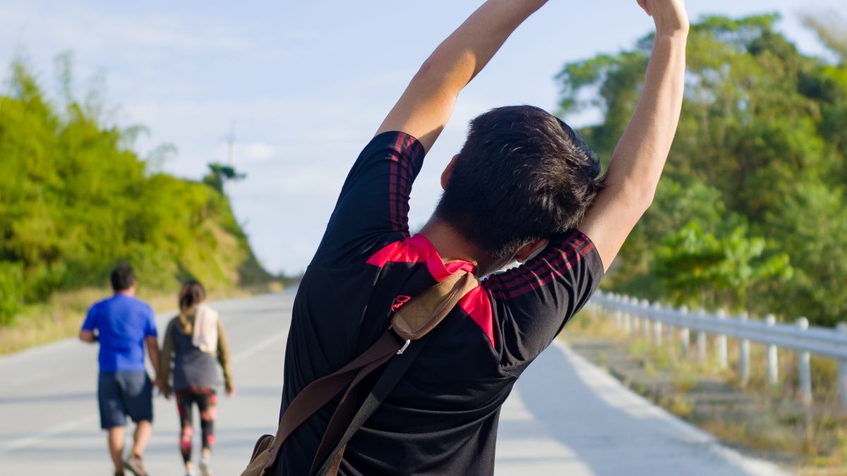 Stretching session alongside a broader fitness routine