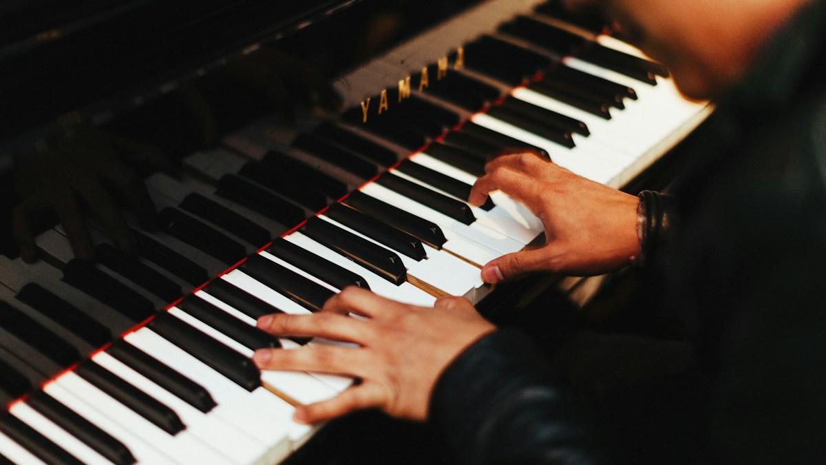 Piano being played