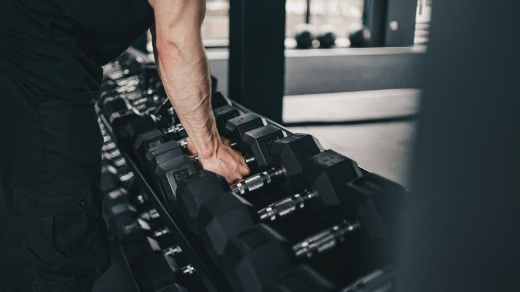Modern hotel gym training area