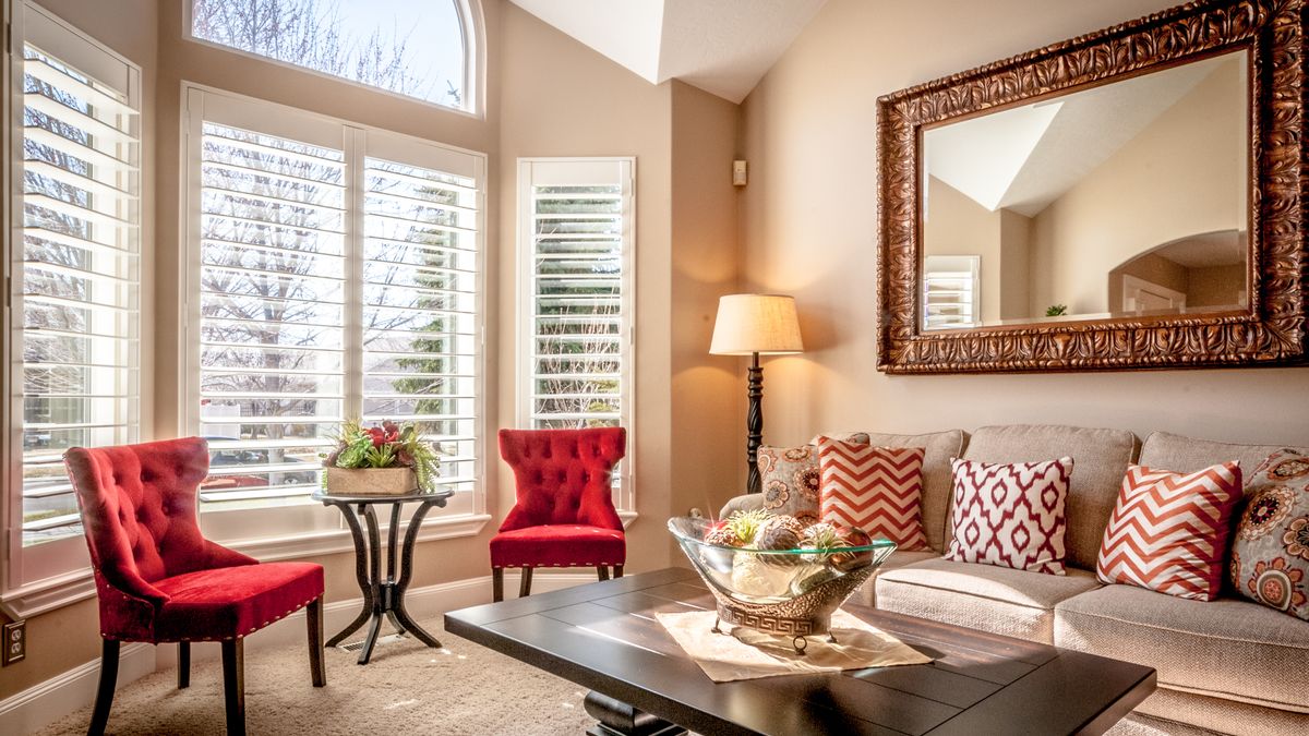 Angled chairs and nearby seats make a compact social seating arrangement