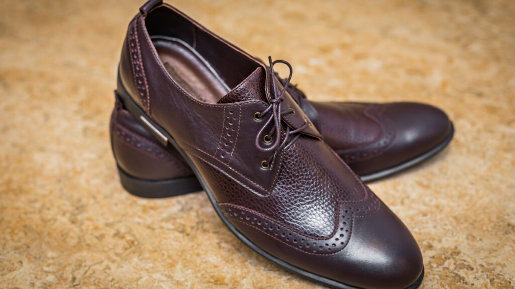 Polished brown dress shoes
