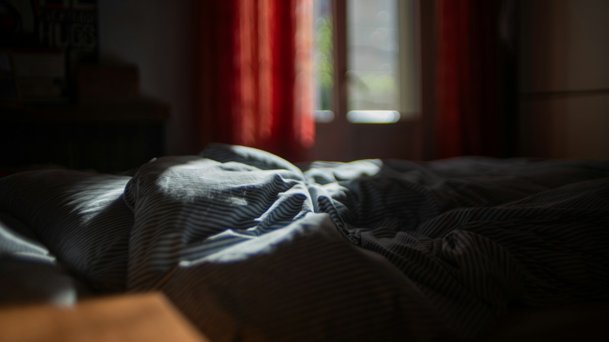 Bedroom interior at night