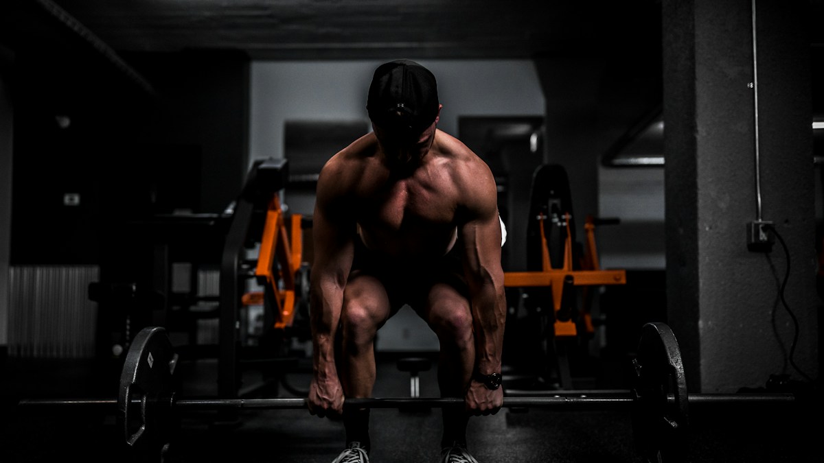 Man lifting weights