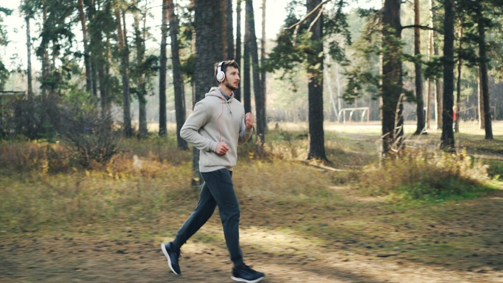 Man running outdoors