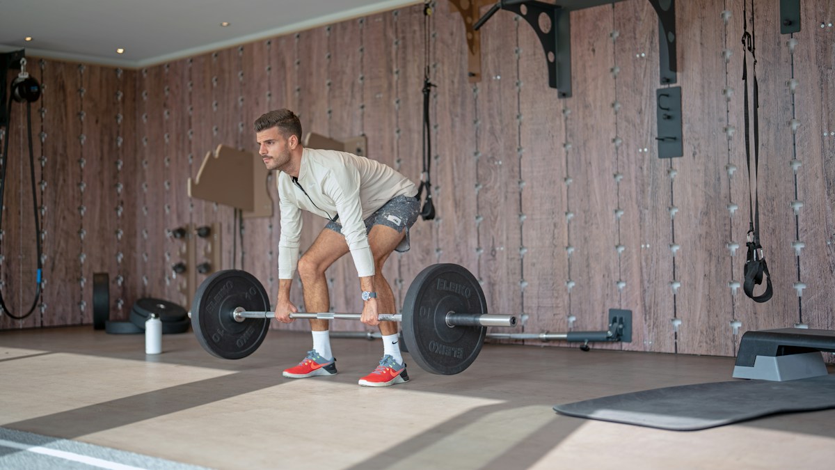 Man lifting a barbell