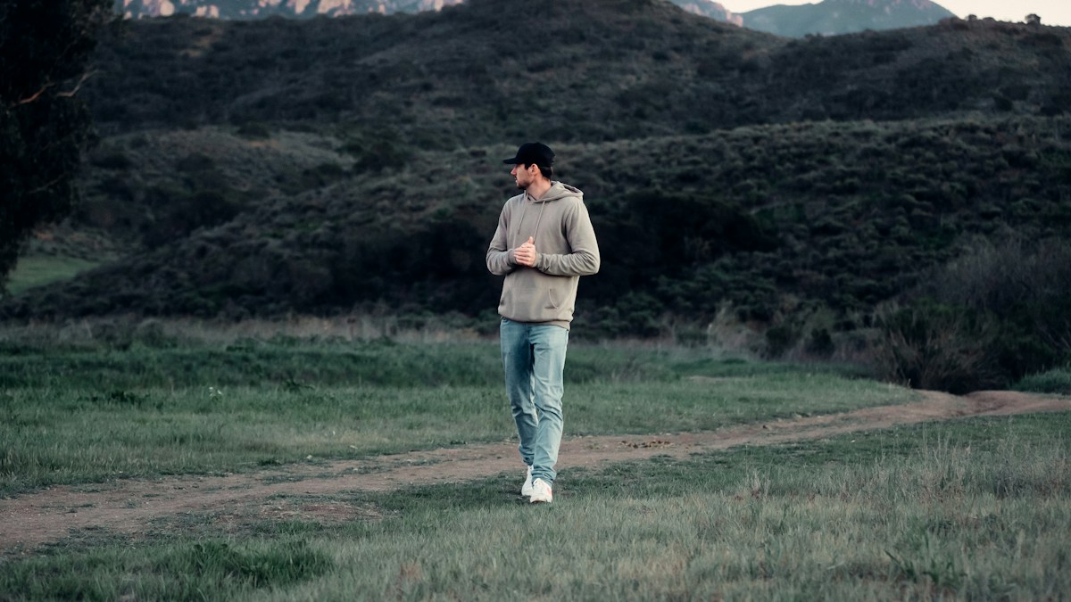 Man walking outdoors