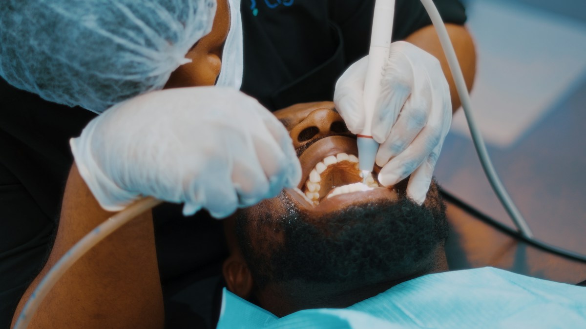 Dental examination of adult patient