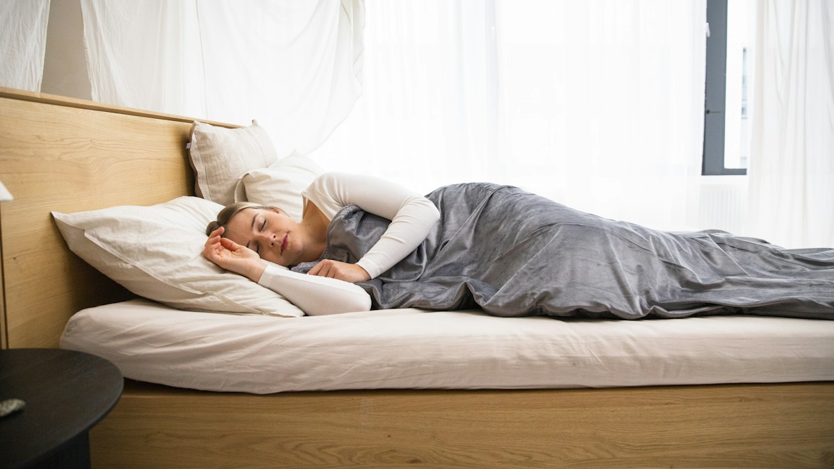 Man resting in bed
