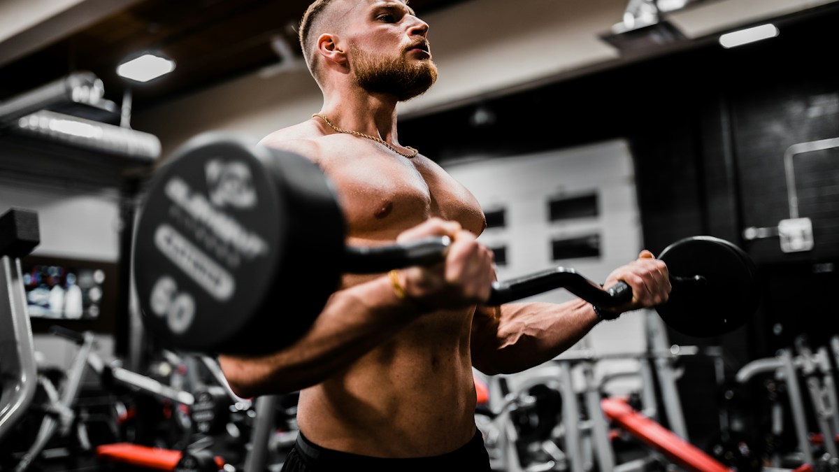 Man training in gym
