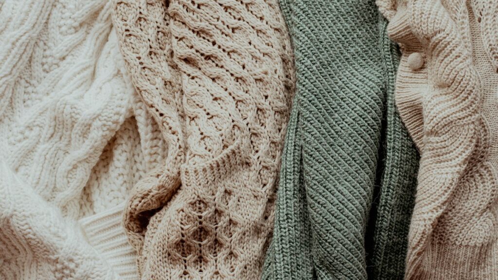 Folded wool knitwear