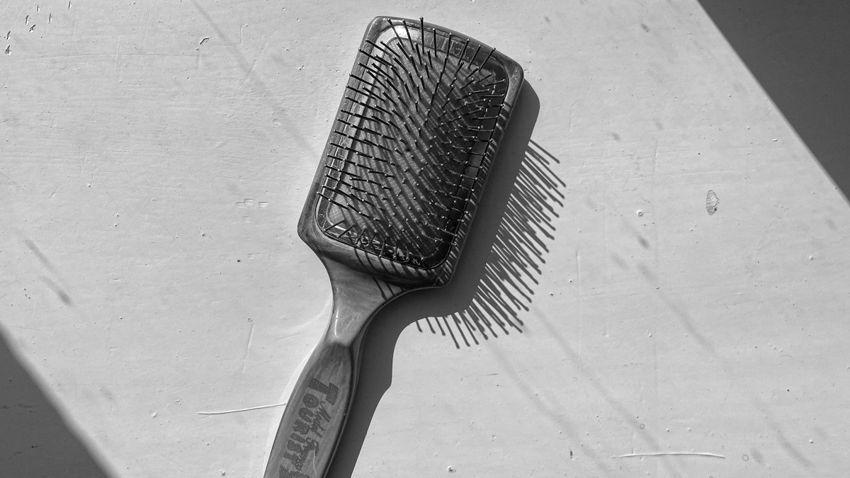 Black and white hairbrush