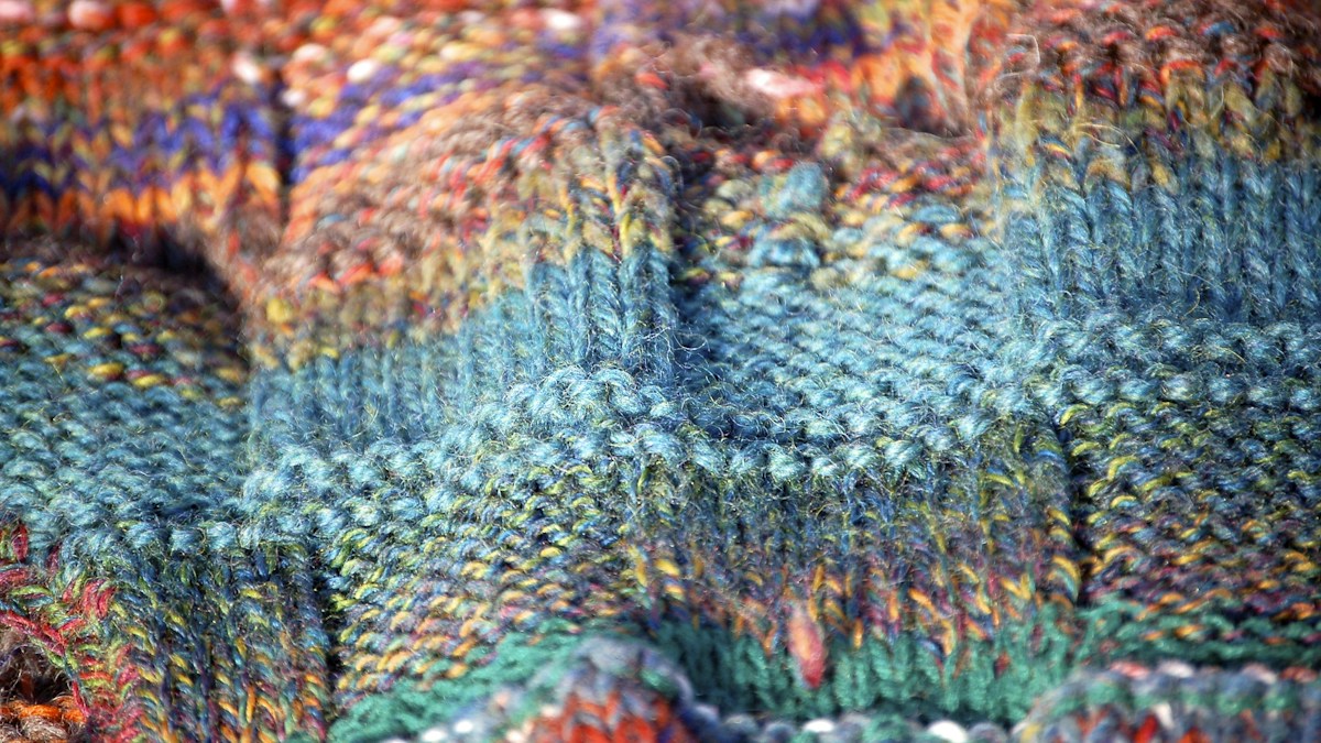 Colorful knitted fabric