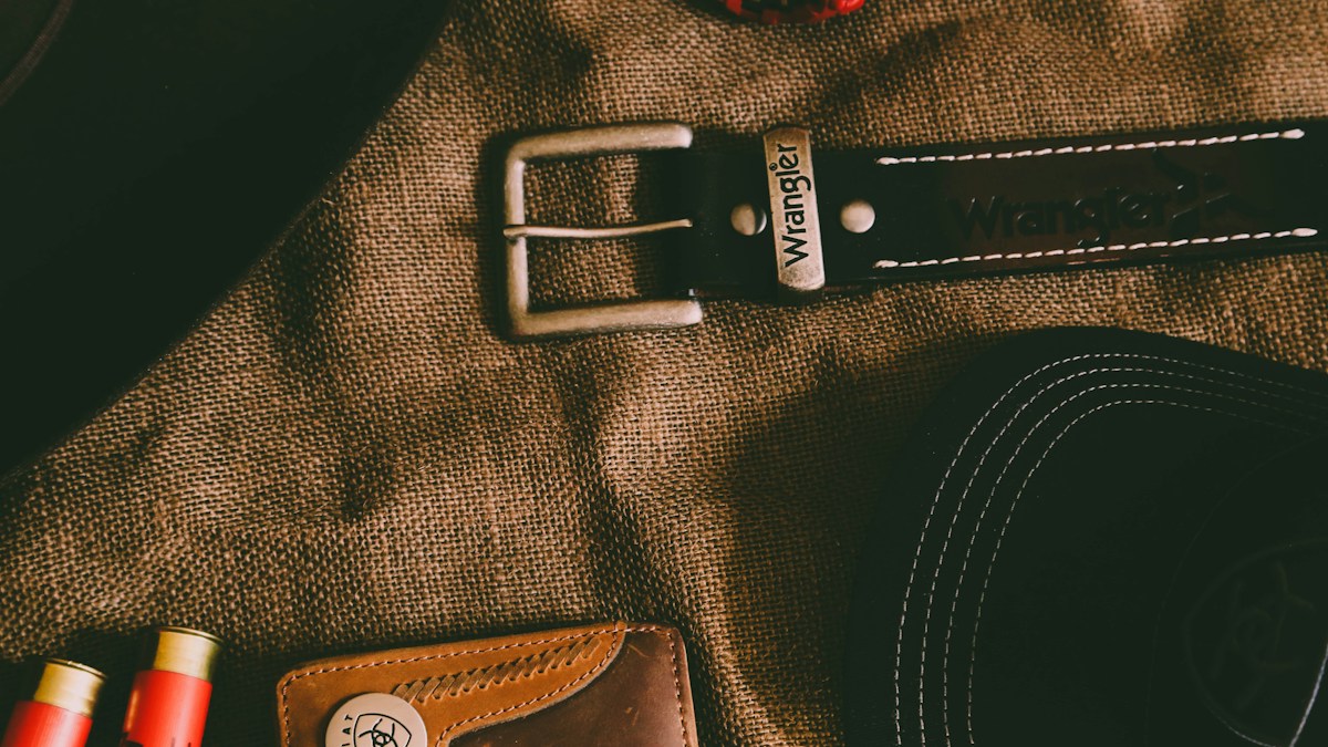 Black and brown leather belts