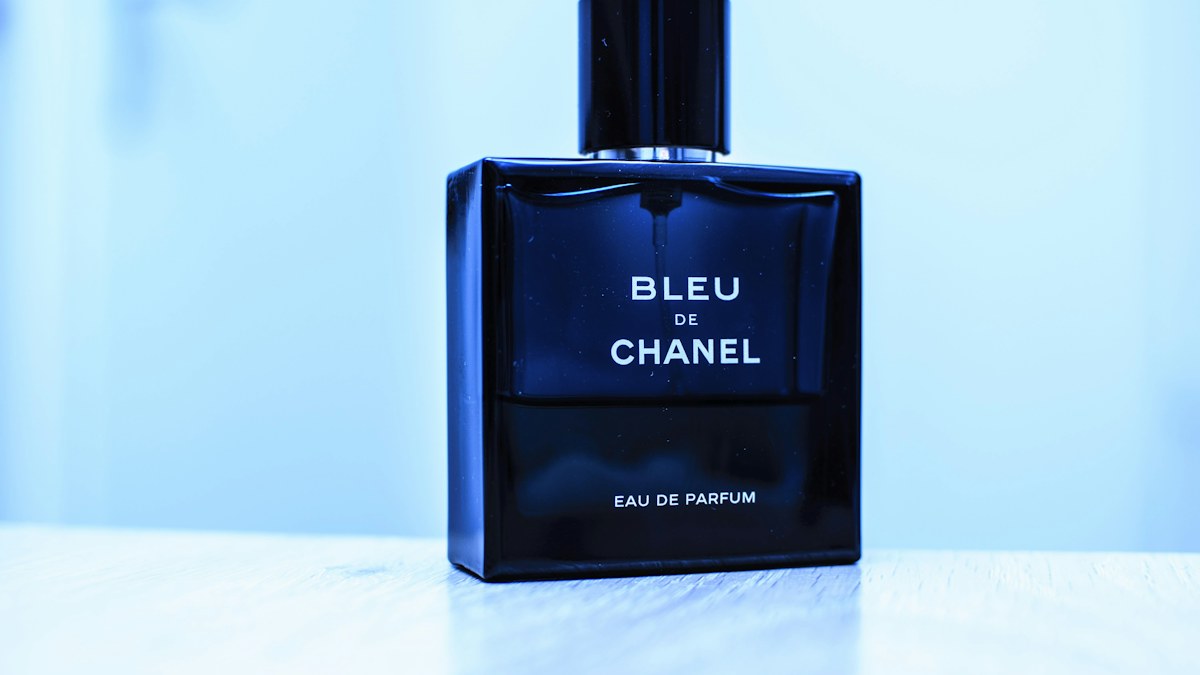Men's cologne bottle photographed as a fragrance example