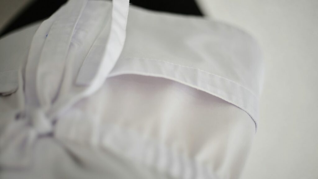 Close-up white shirt collar