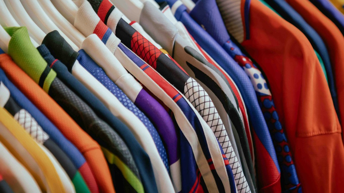 Rack of colored shirts