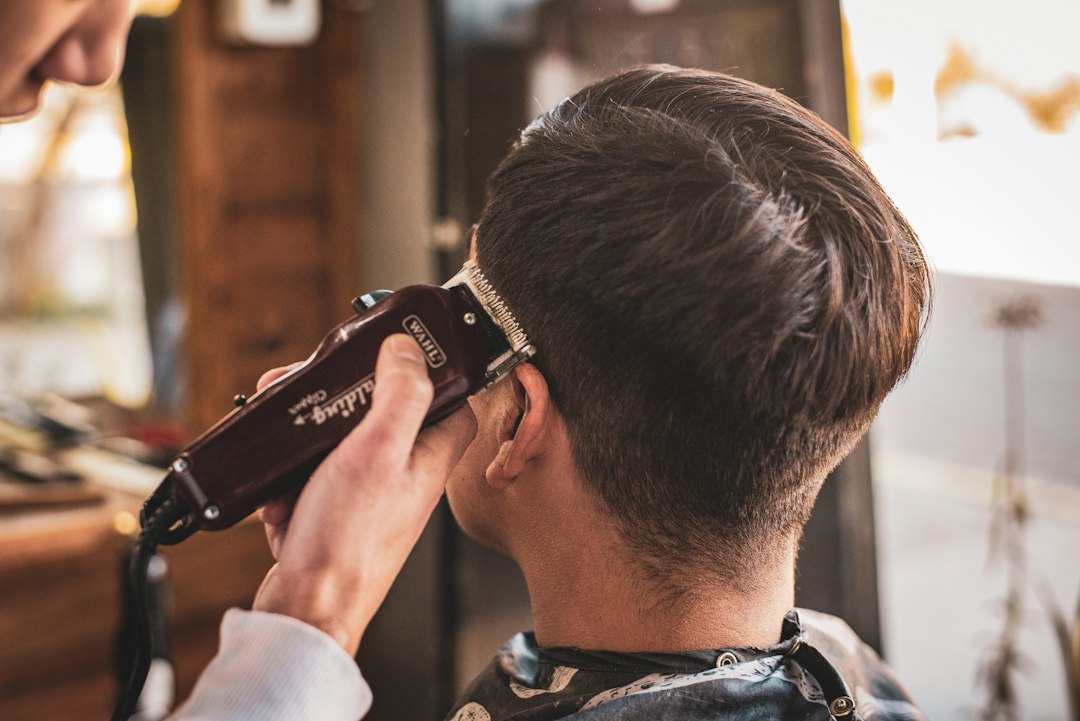 Man with a short styled haircut