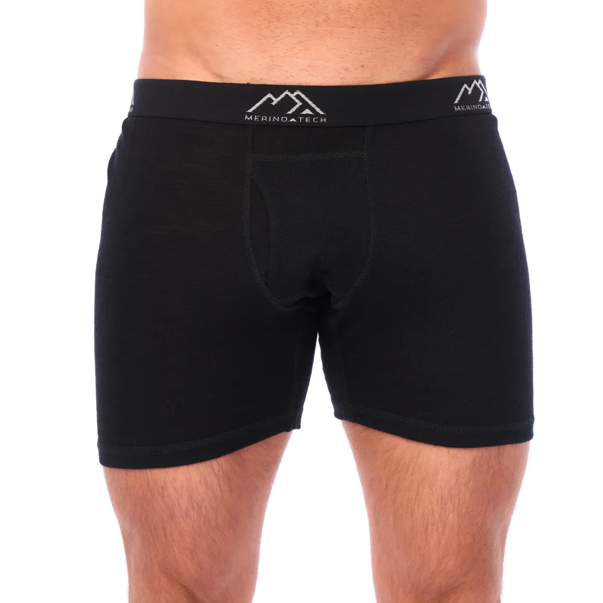 Black merino boxer briefs two-pack from Merino Tech