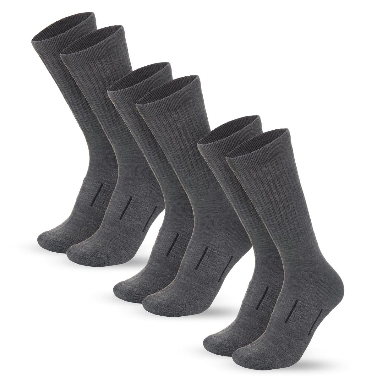 Three dark grey merino hiking socks from Merino Tech