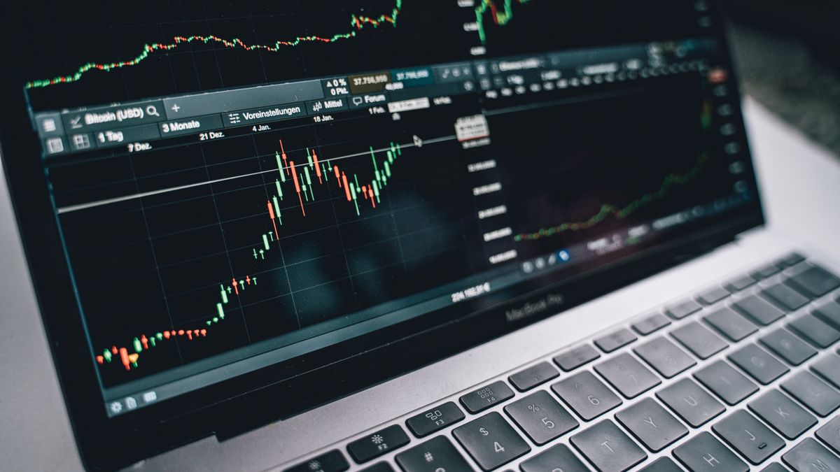 Computer display showing market analysis