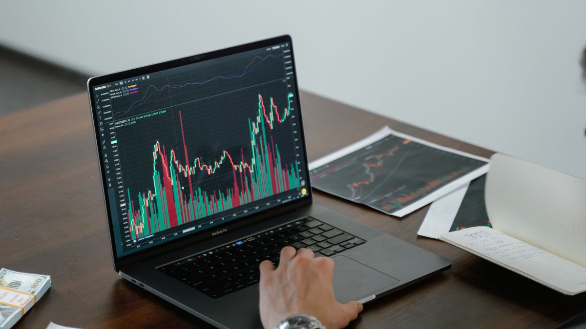 Person reviewing a financial chart on a computer screen