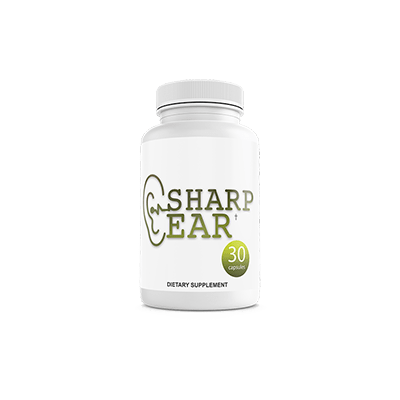 SharpEar hearing support supplement bottle