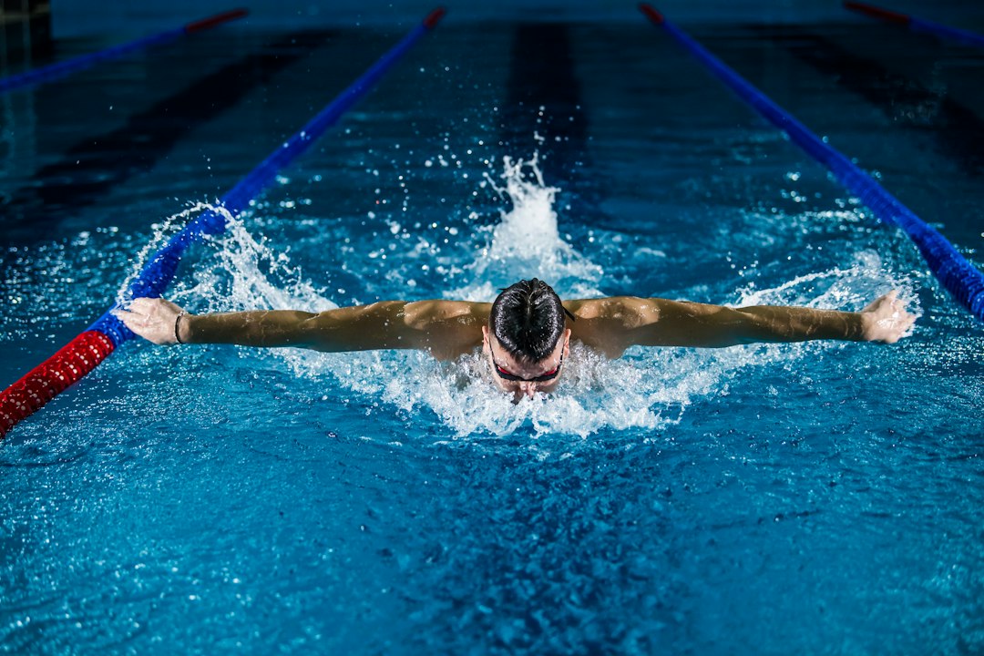 Man swimming for cardiovascular fitness