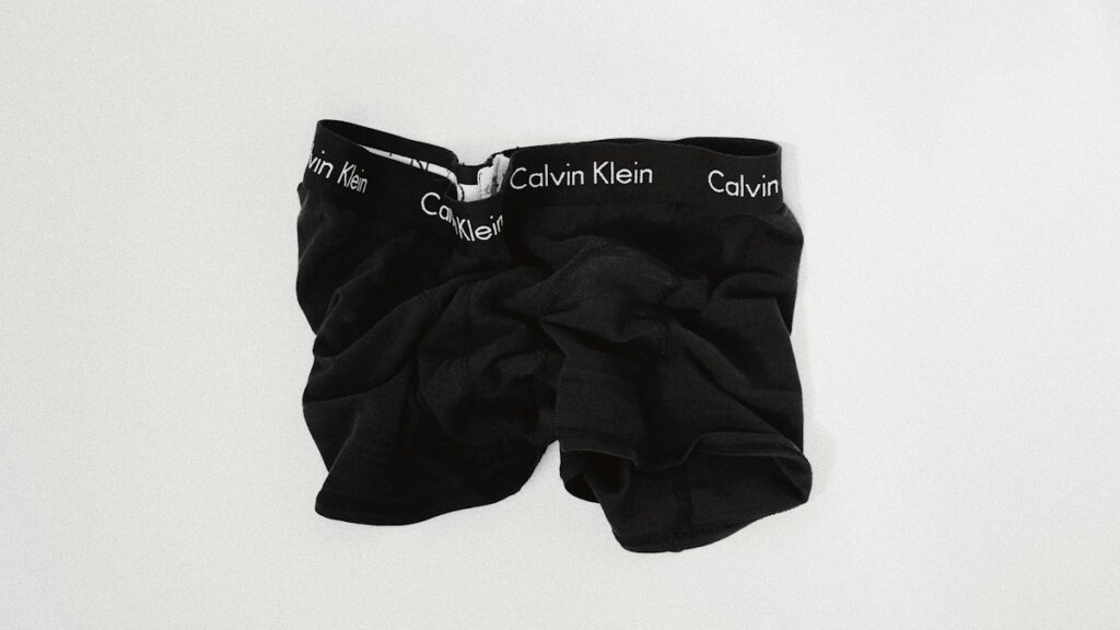 Close view of underwear fabric and waistband to illustrate wear and fit checks