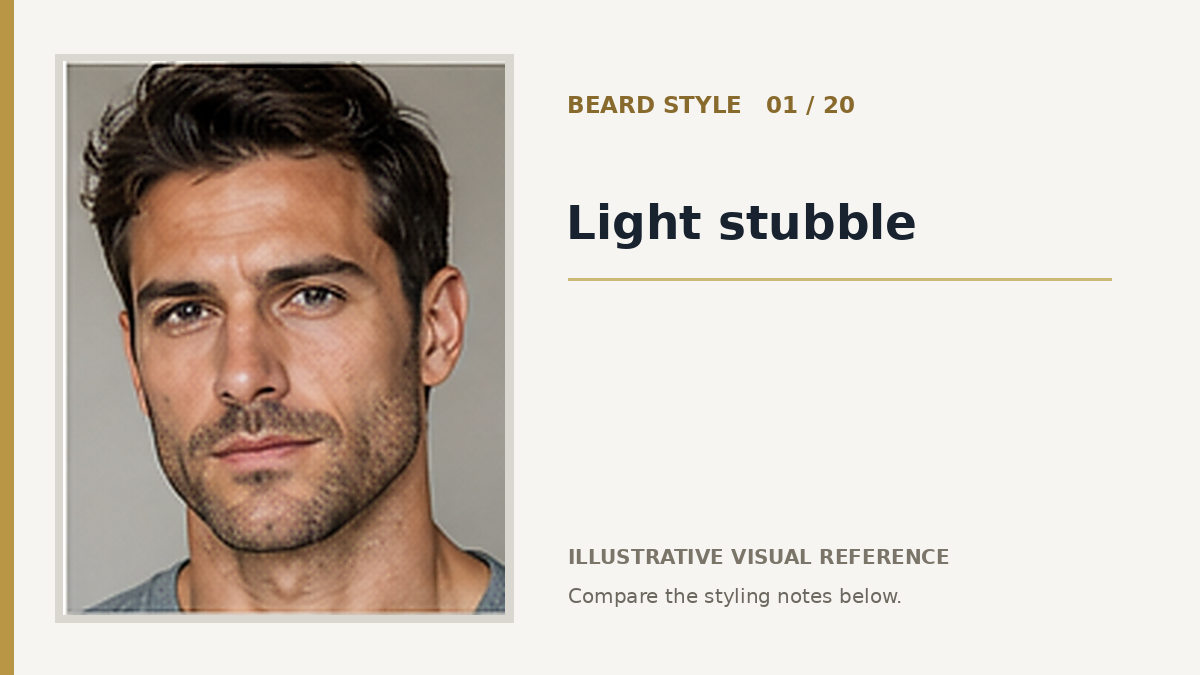 AI illustration for light stubble beard look