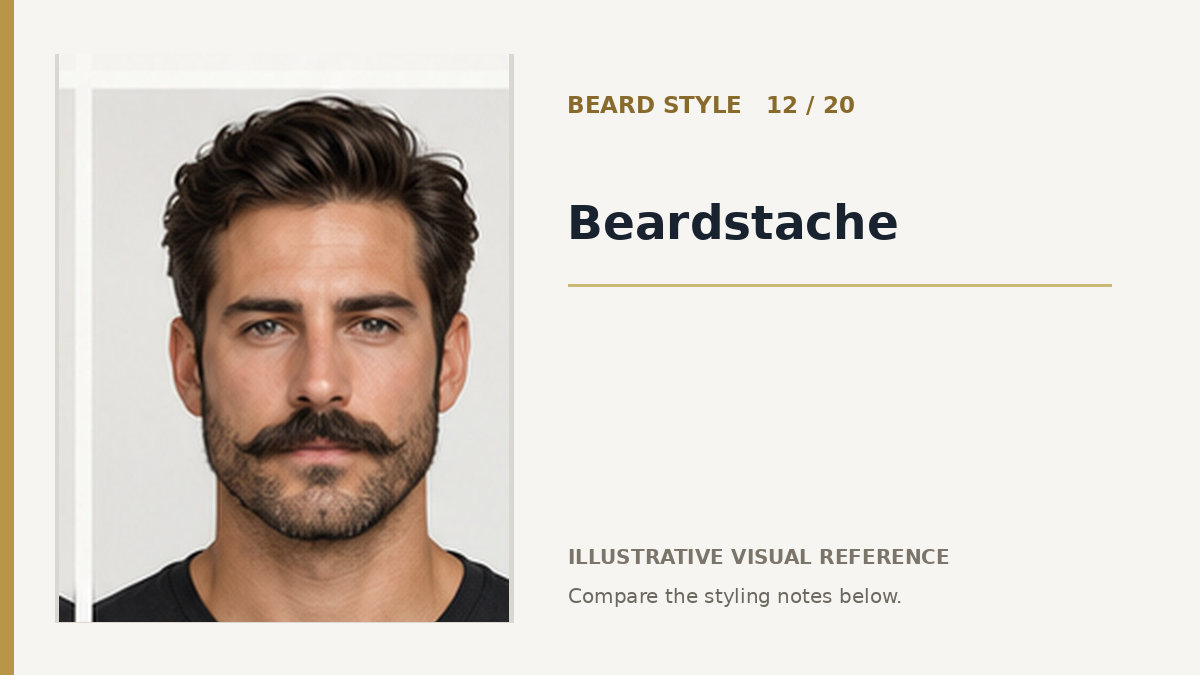 AI illustration for beardstache beard look