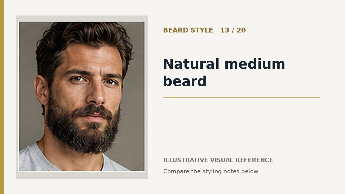 AI illustration for natural medium beard beard look