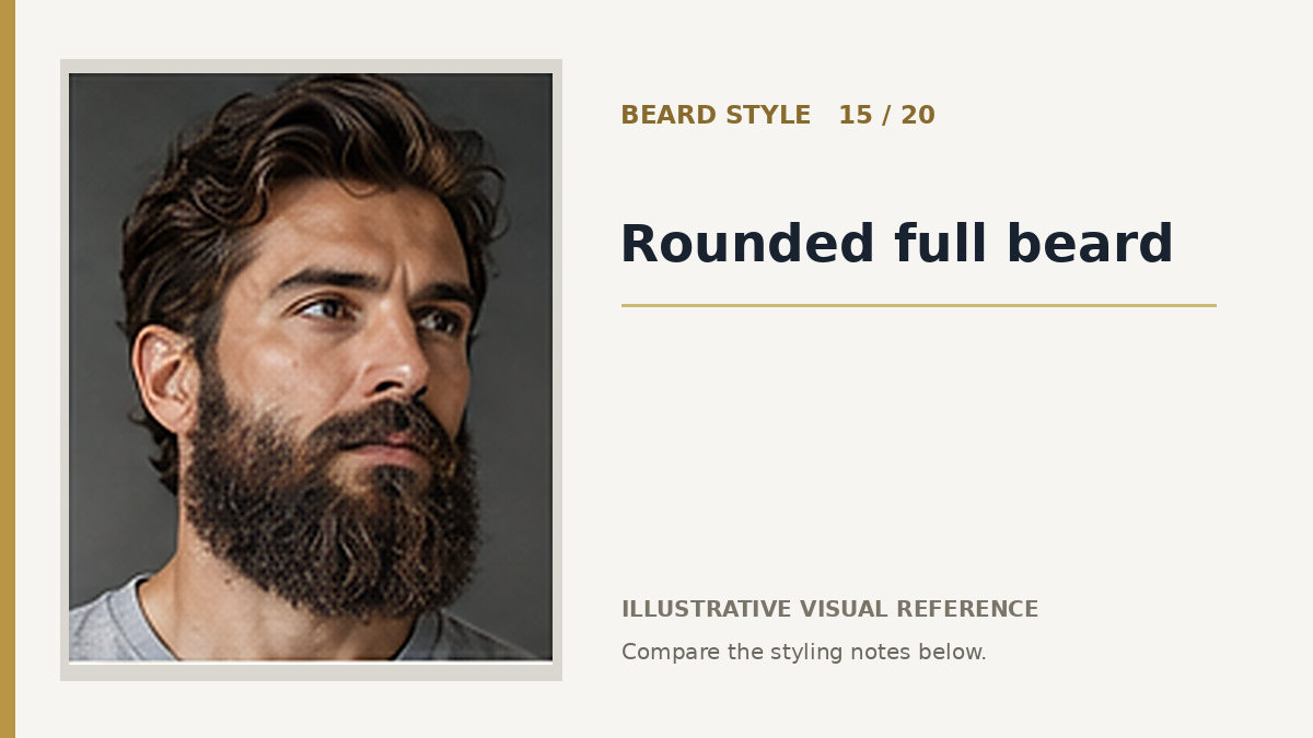 AI illustration for rounded full beard beard look